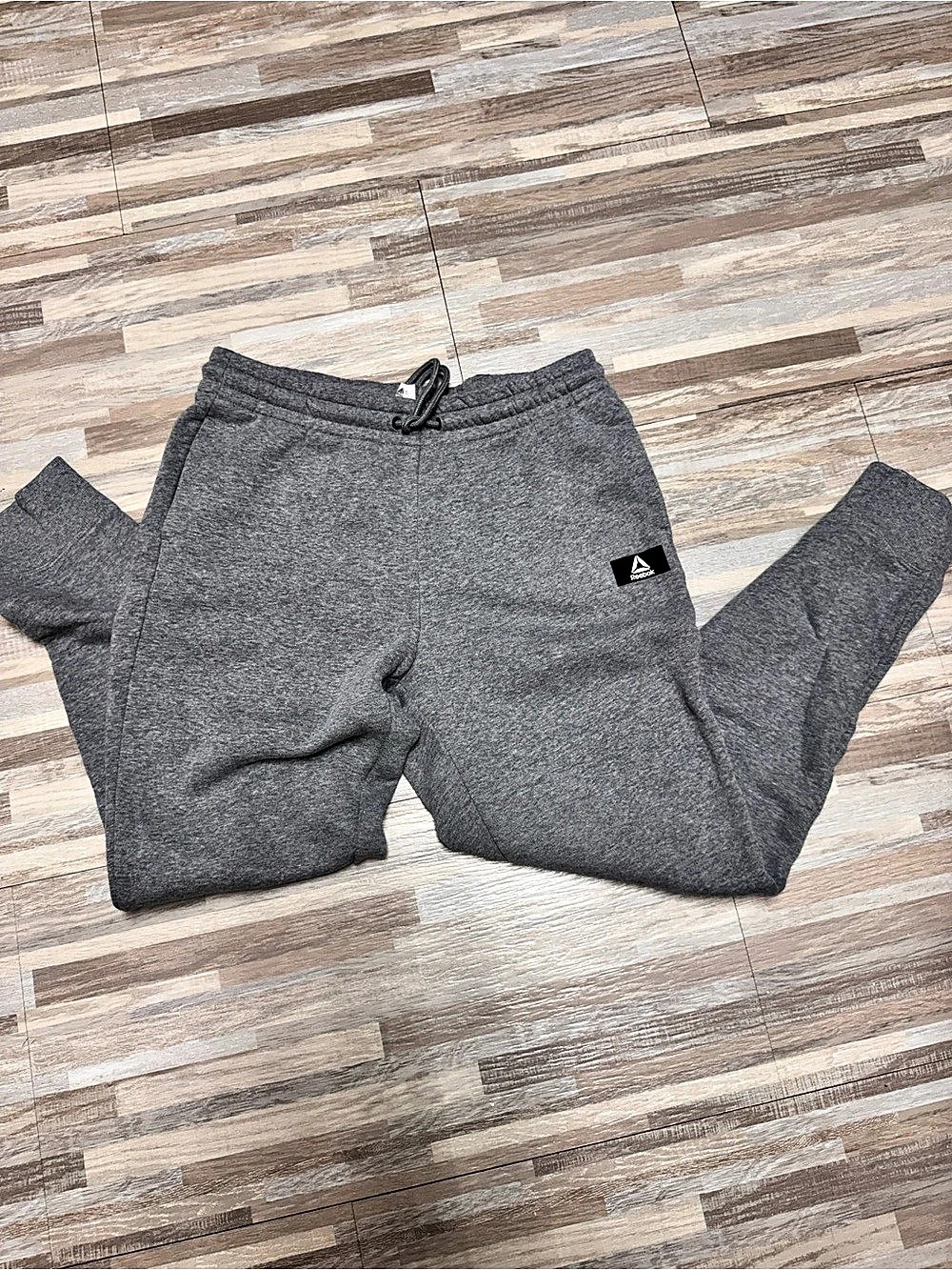 Reebok Fleece Sweatpants Gray Joggers Size Large